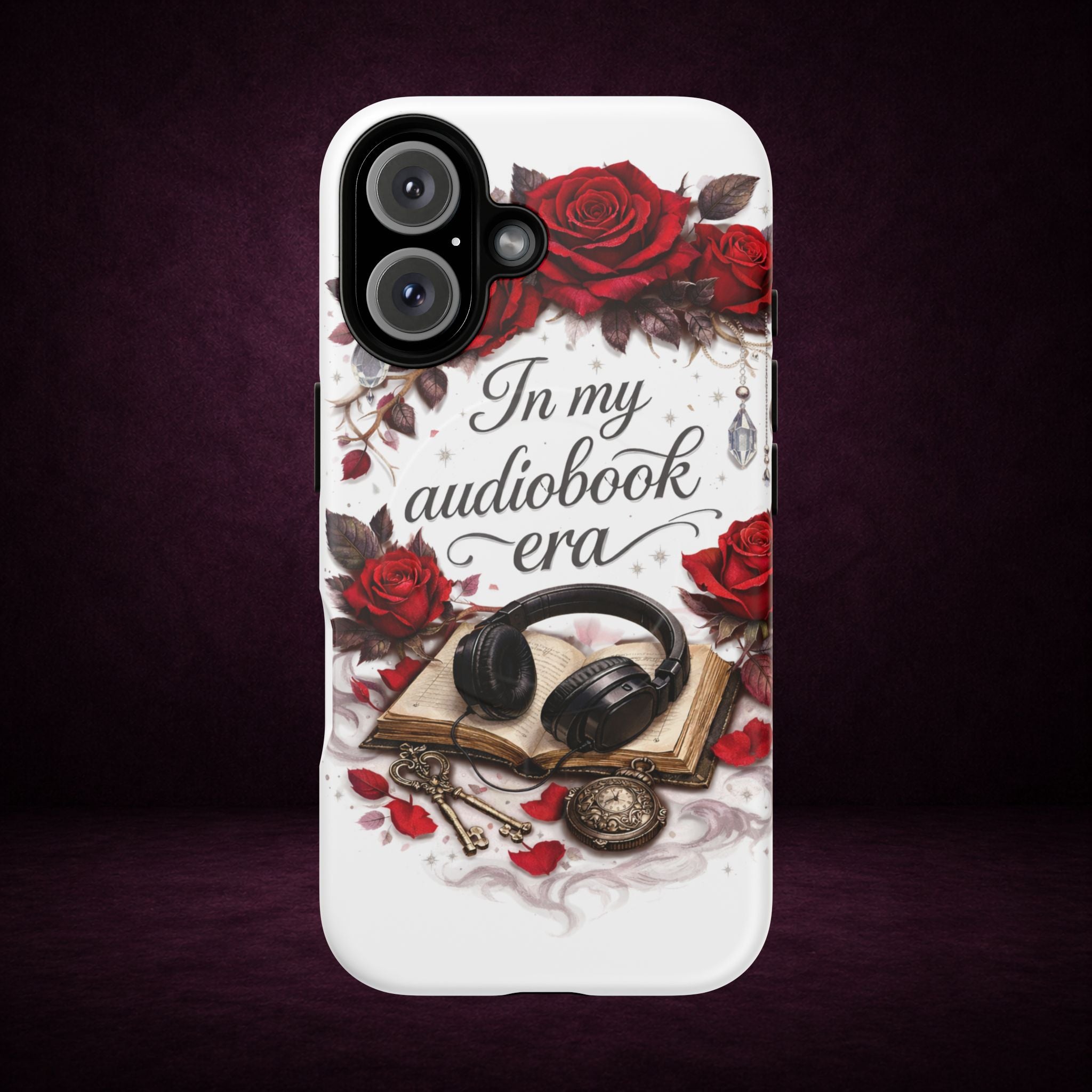 Phone Case — "In My Audiobook Era" Floral Rose Magnetic Tough Case
