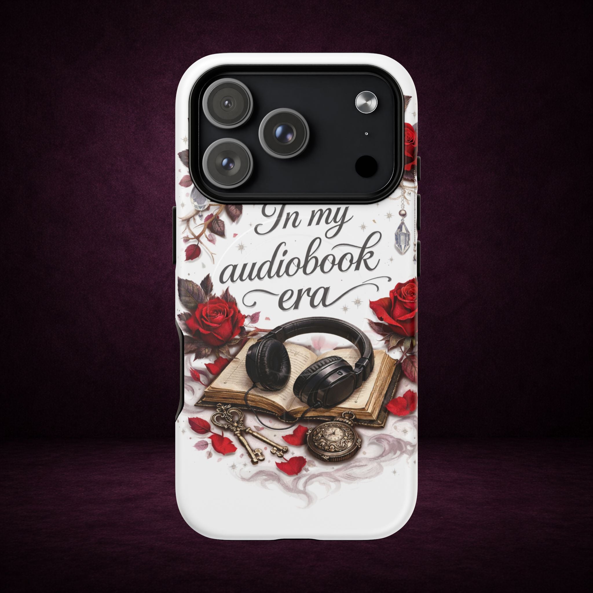 Phone Case — "In My Audiobook Era" Floral Rose Magnetic Tough Case
