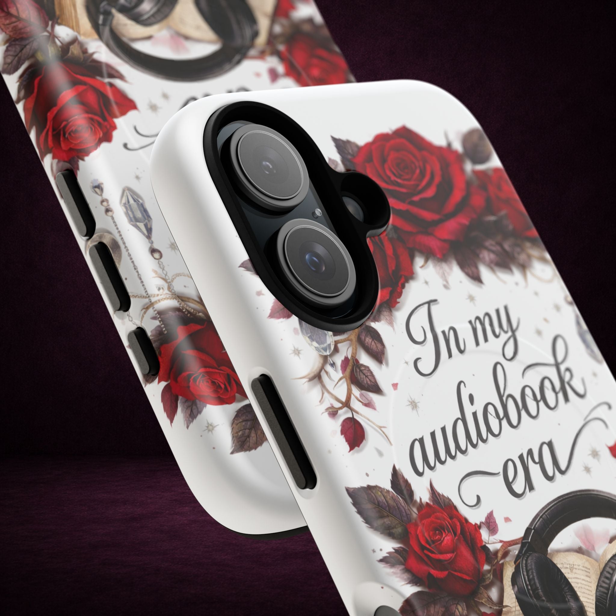 Phone Case — "In My Audiobook Era" Floral Rose Magnetic Tough Case