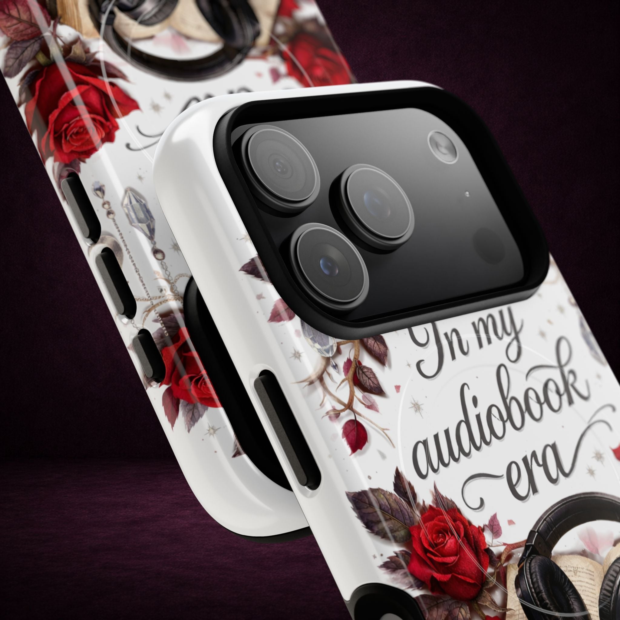 Phone Case — "In My Audiobook Era" Floral Rose Magnetic Tough Case