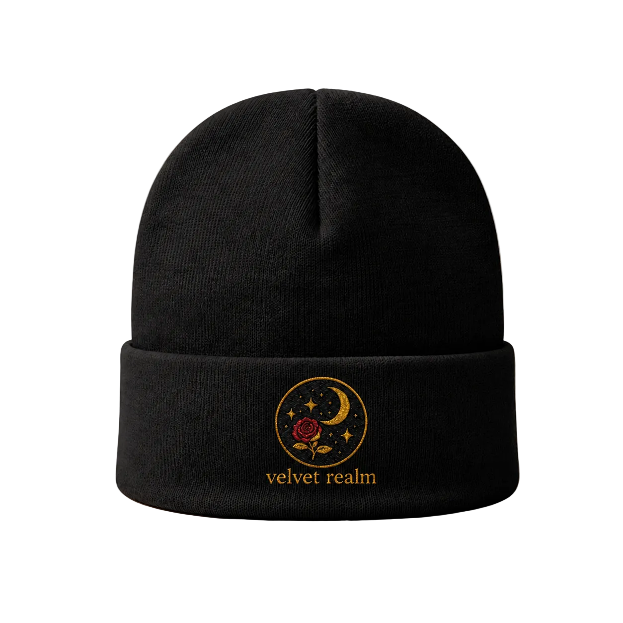 ✨ Velvet Realm Beanie — Celestial Bloom Edition 🌙🥀