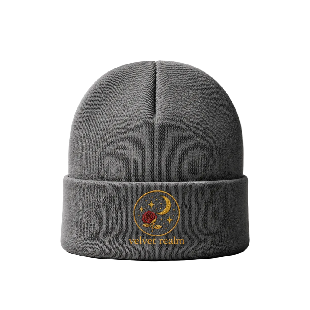 ✨ Velvet Realm Beanie — Celestial Bloom Edition 🌙🥀