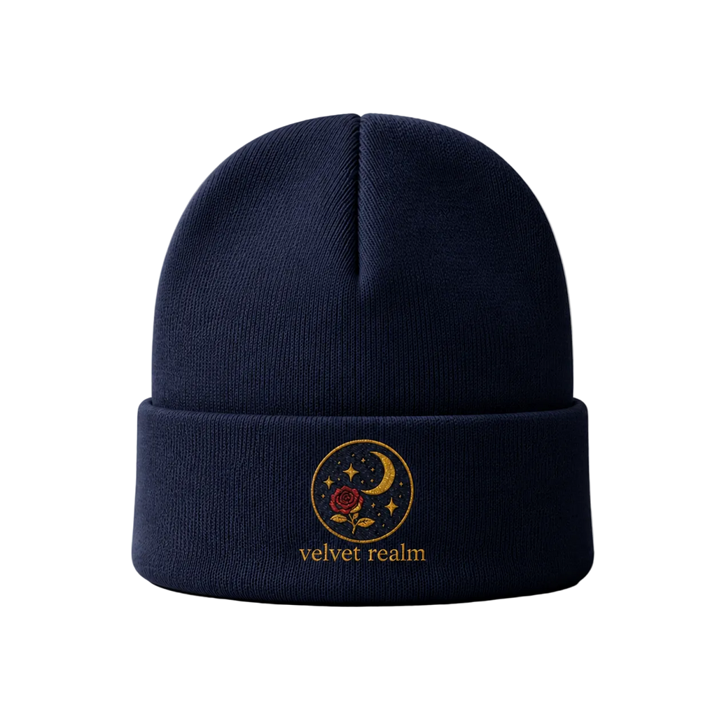 ✨ Velvet Realm Beanie — Celestial Bloom Edition 🌙🥀