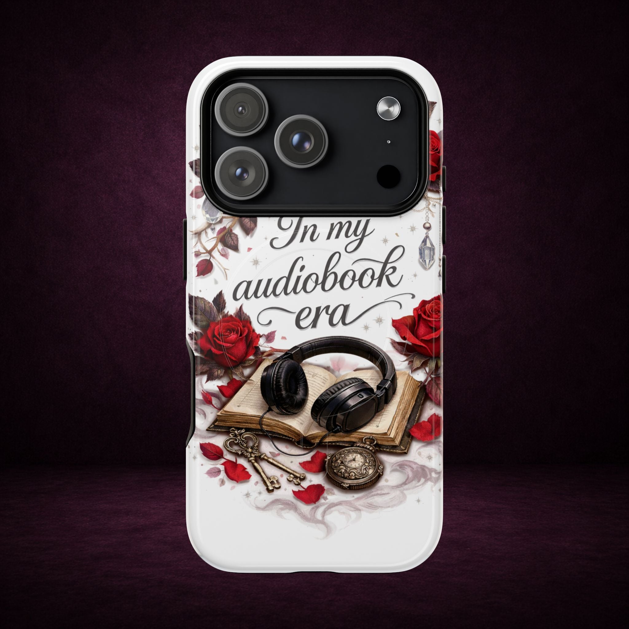Phone Case — "In My Audiobook Era" Floral Rose Magnetic Tough Case