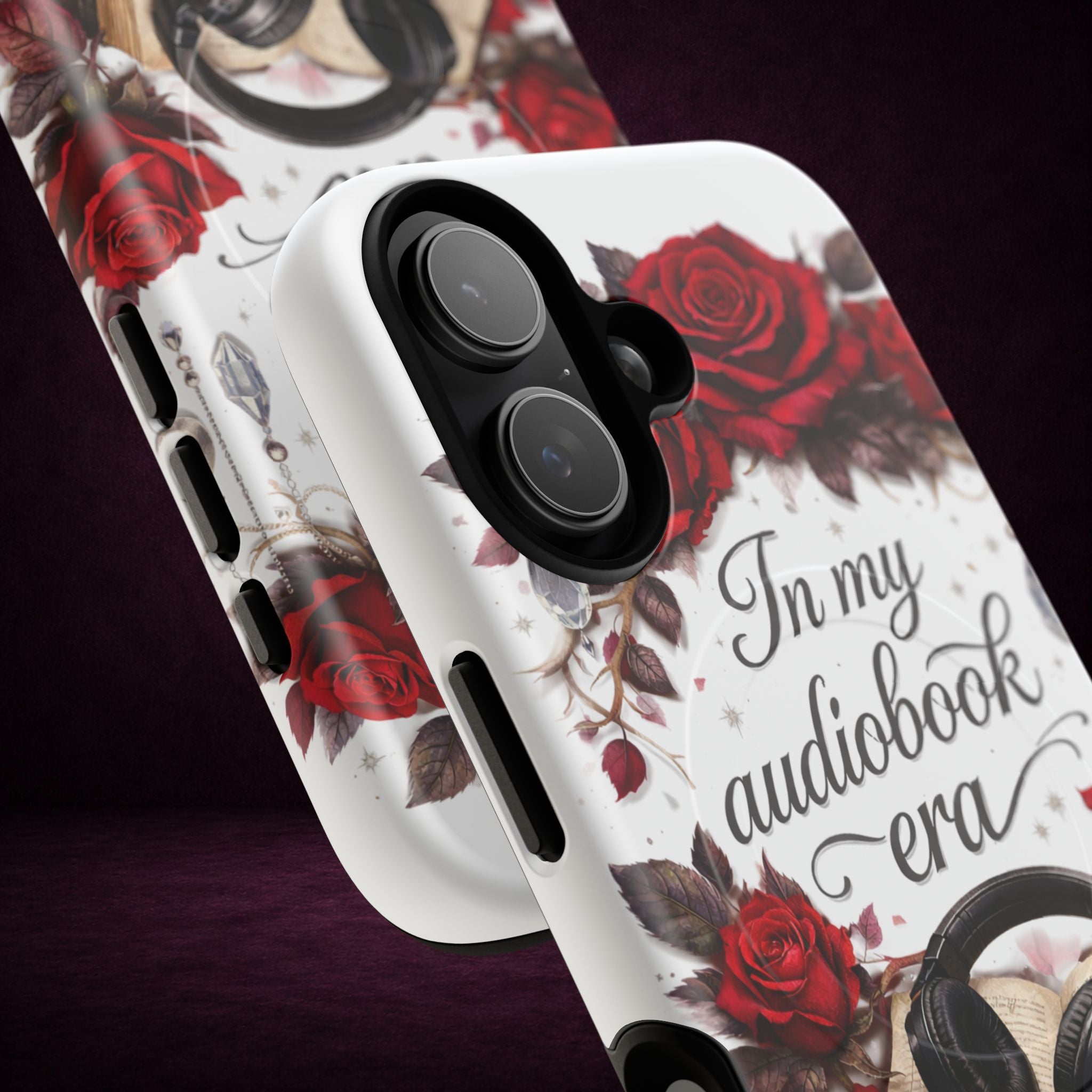 Phone Case — "In My Audiobook Era" Floral Rose Magnetic Tough Case