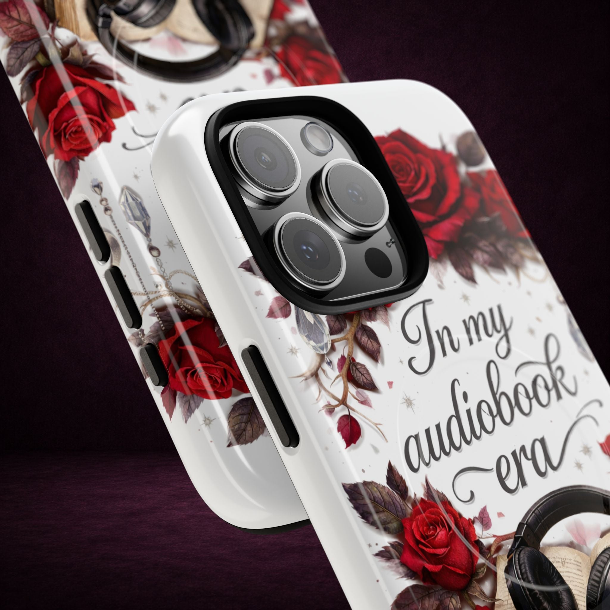 Phone Case — "In My Audiobook Era" Floral Rose Magnetic Tough Case
