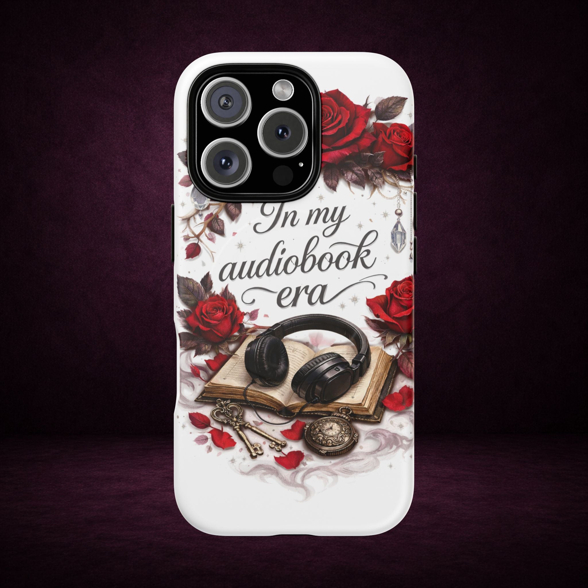 Phone Case — "In My Audiobook Era" Floral Rose Magnetic Tough Case