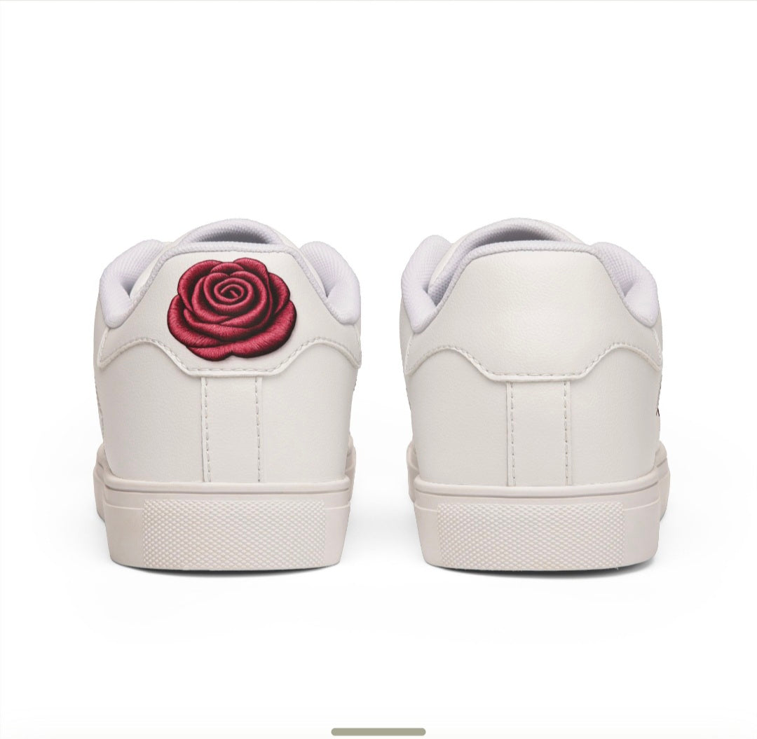 Women's White Low-Top Leather Sneakers — Casual Everyday Comfort