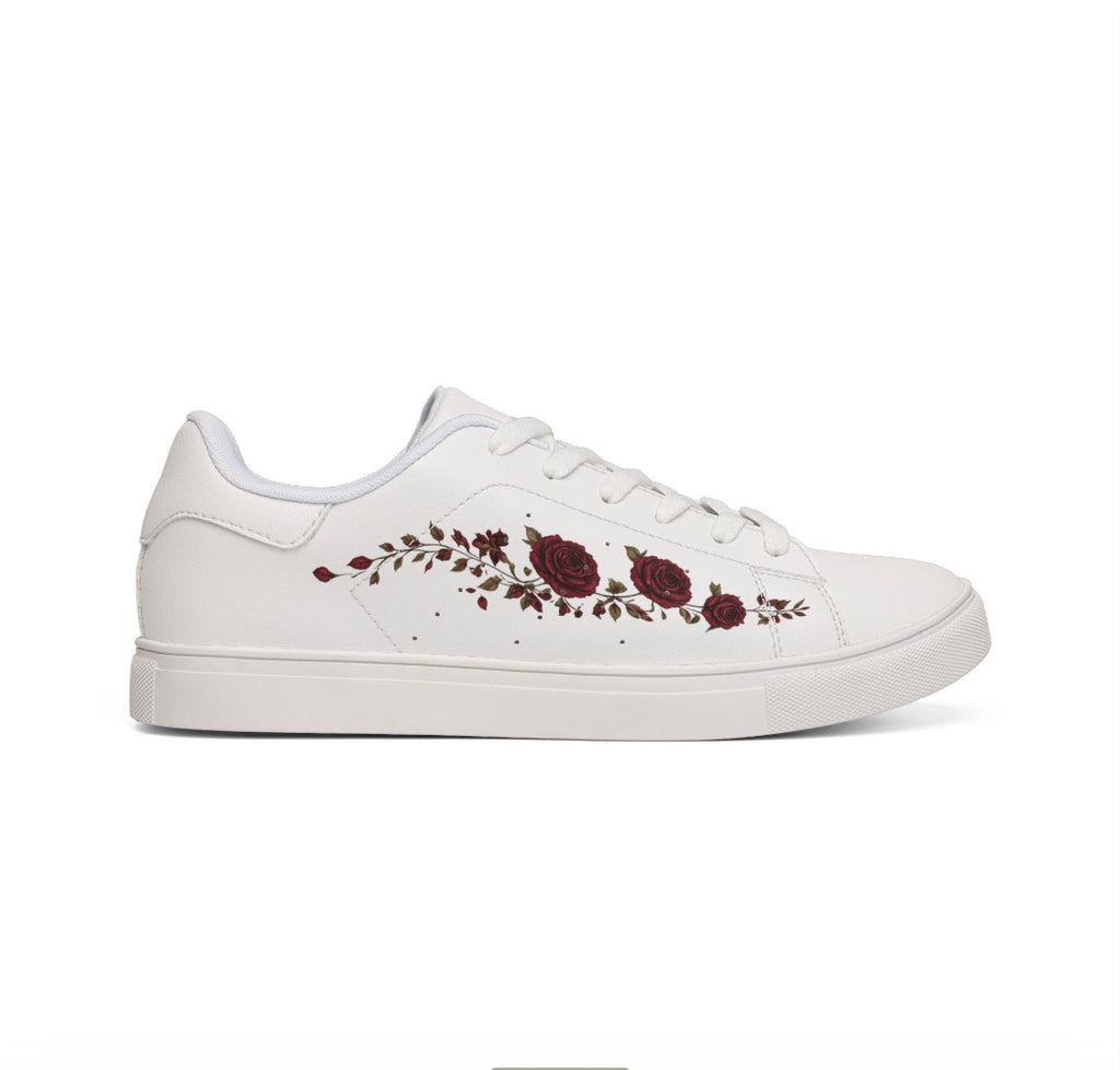 Women's White Low-Top Leather Sneakers — Casual Everyday Comfort