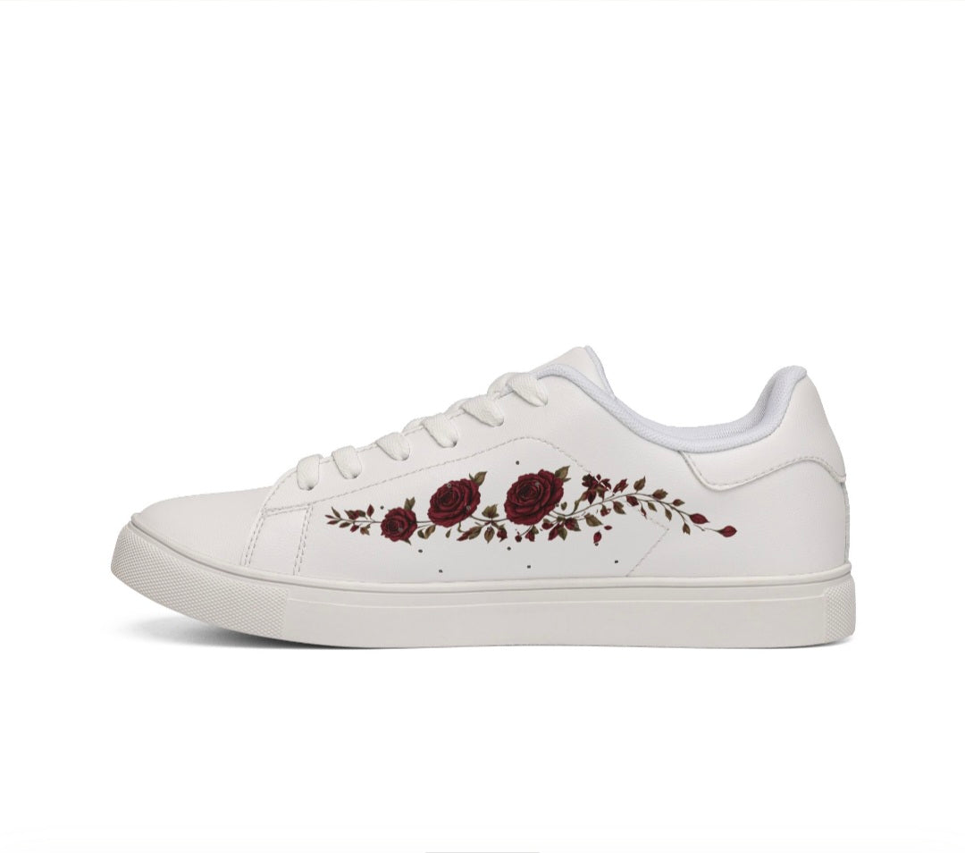 Women's White Low-Top Leather Sneakers — Casual Everyday Comfort